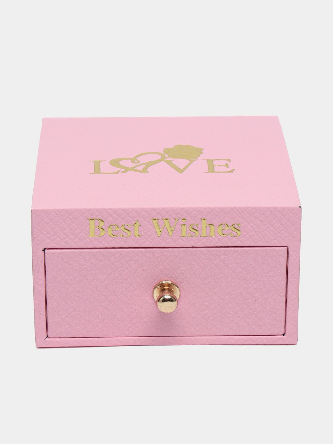 Caja Para Joyeria Rígida Con La Palabra Love Color Rosa