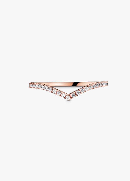Anillo Pandora Hueso de los deseos deslumbrante Rose Gold