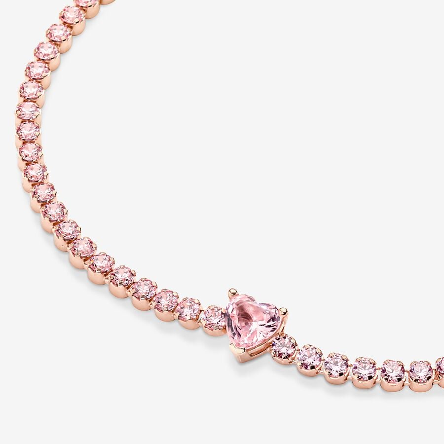 Pulsera Pandora Corazón Brillante Rose Gold