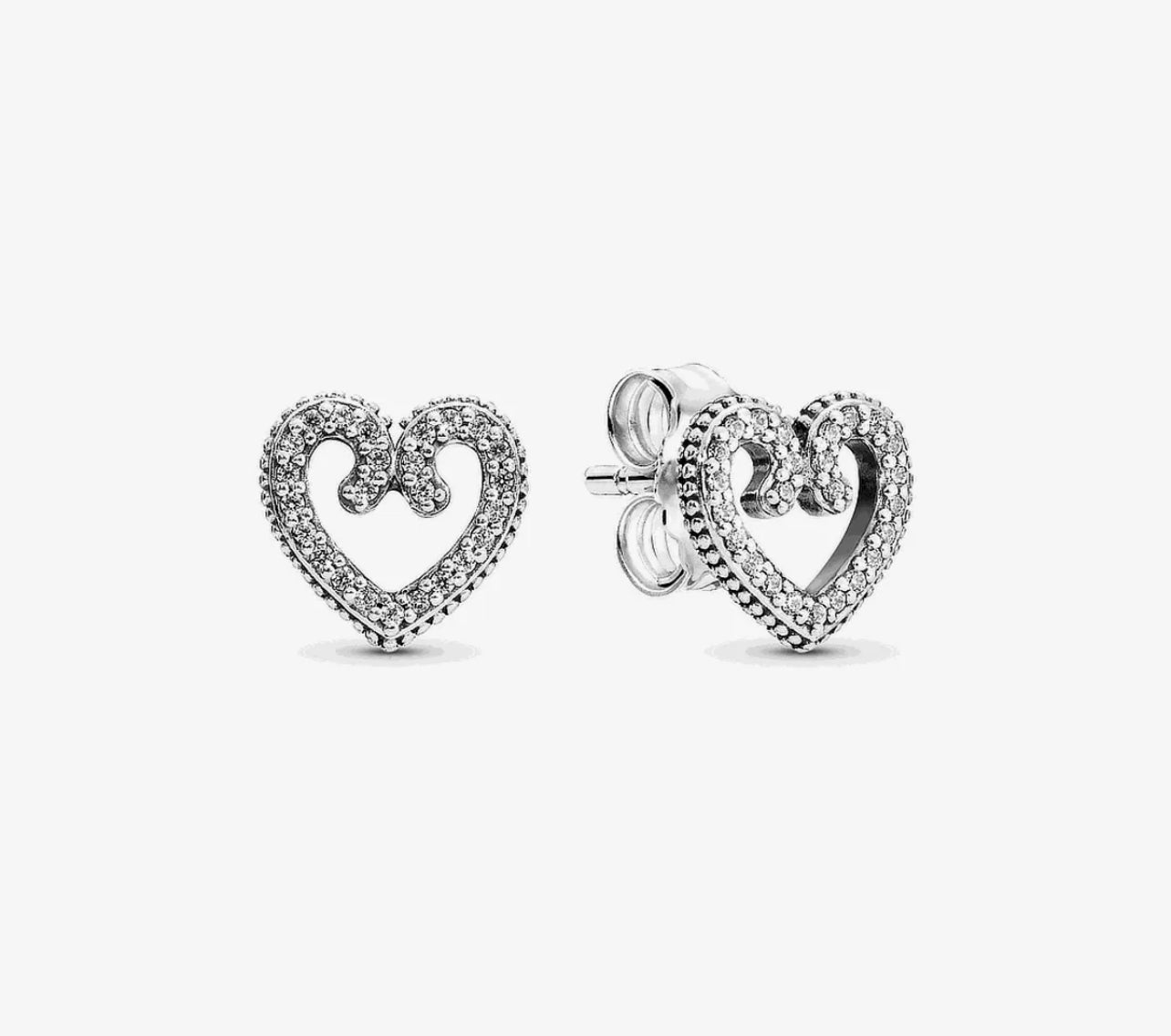 Aretes Pandora en plata de ley Remolinos de Corazón