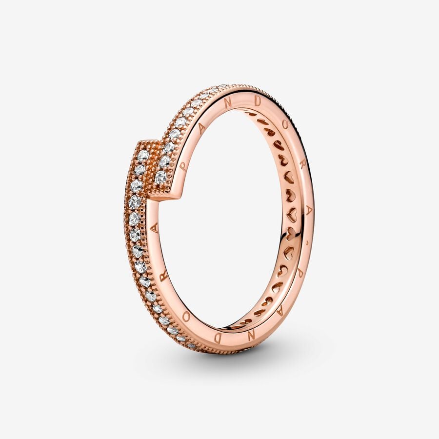 Anillo Pandora Superpuesto Brillante Rose Gold