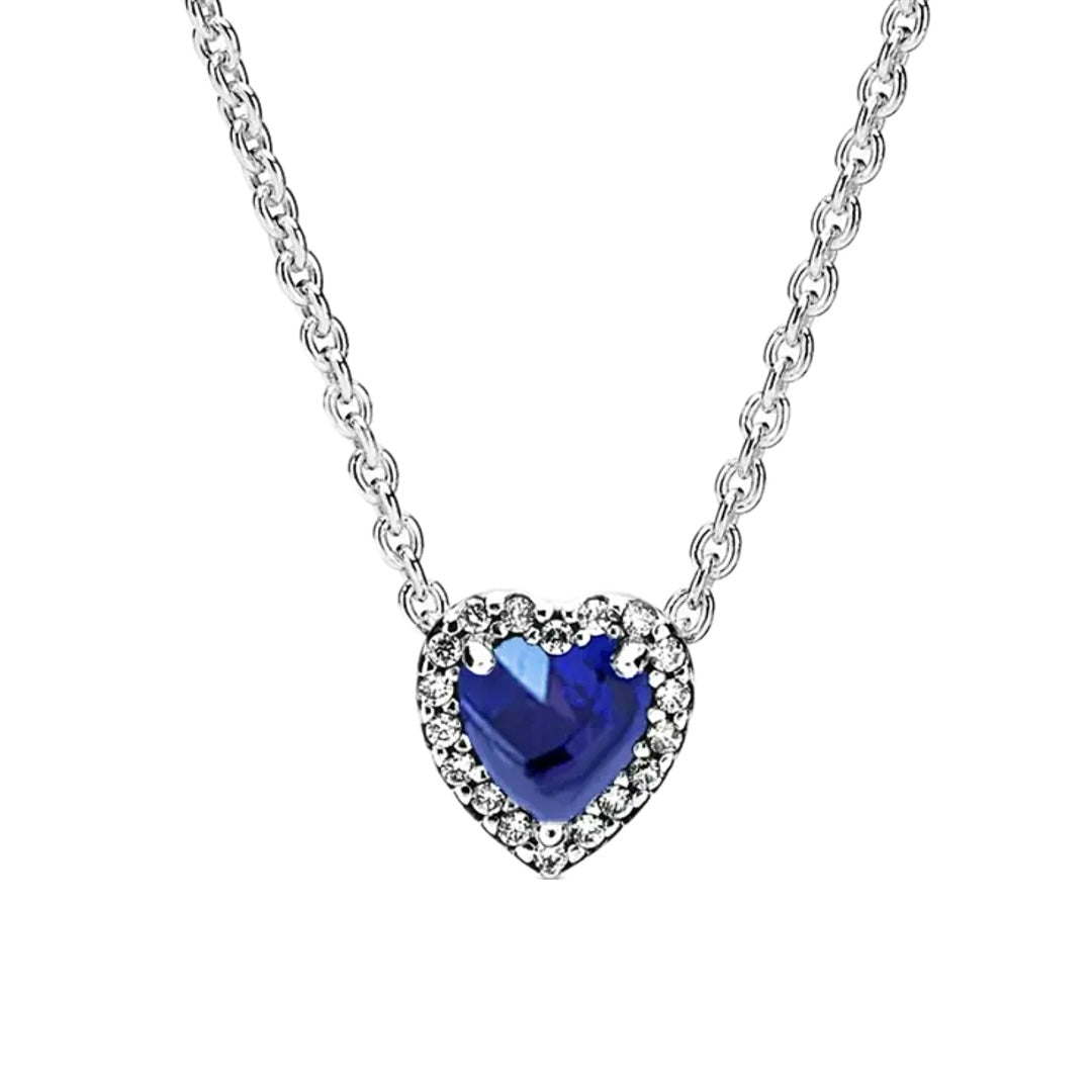 Set Pandora De Corazón Azul Brillante