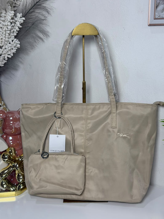 Cartera Longchamp Le Pliage Tote Bag L Nylon Beige