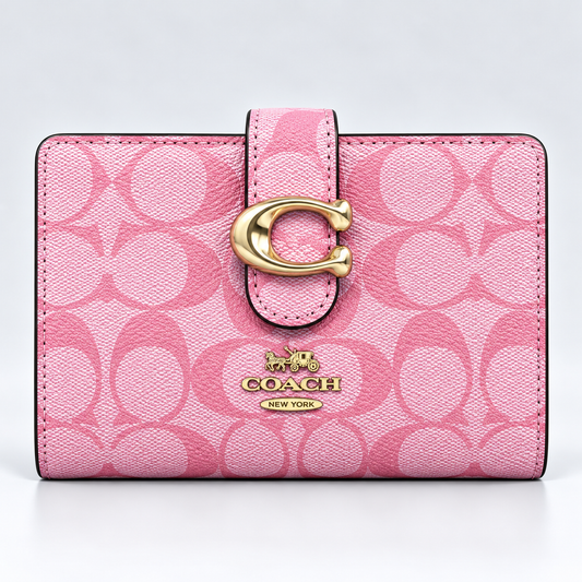 Monedero Mediano Coach Tabby En Color Rosa Con Herraje Dorado Con Caja