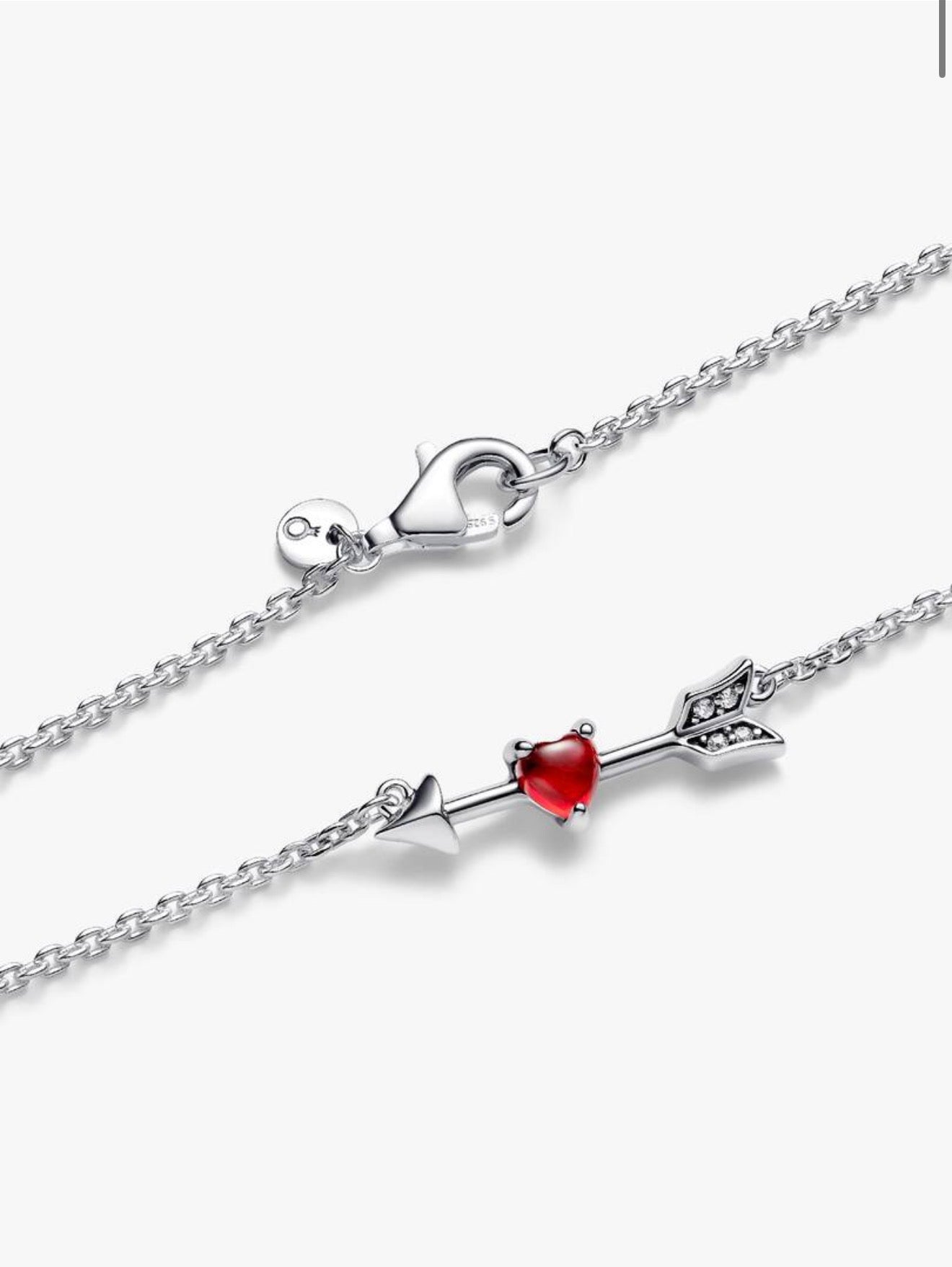 Collar Pandora Flecha y Corazón Cristal de Murano