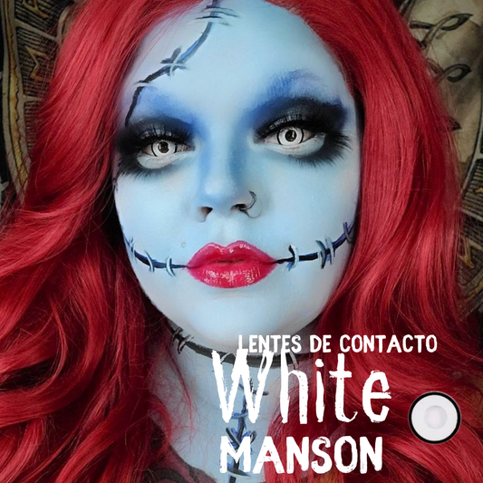 Lentes De Contacto Meetone Halloween Tono White Manson