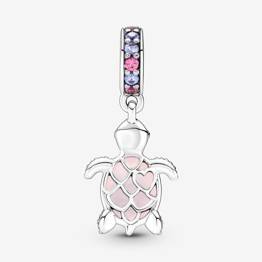 Charm Colgante Tortuga Marina Cristal de Murano Rosa