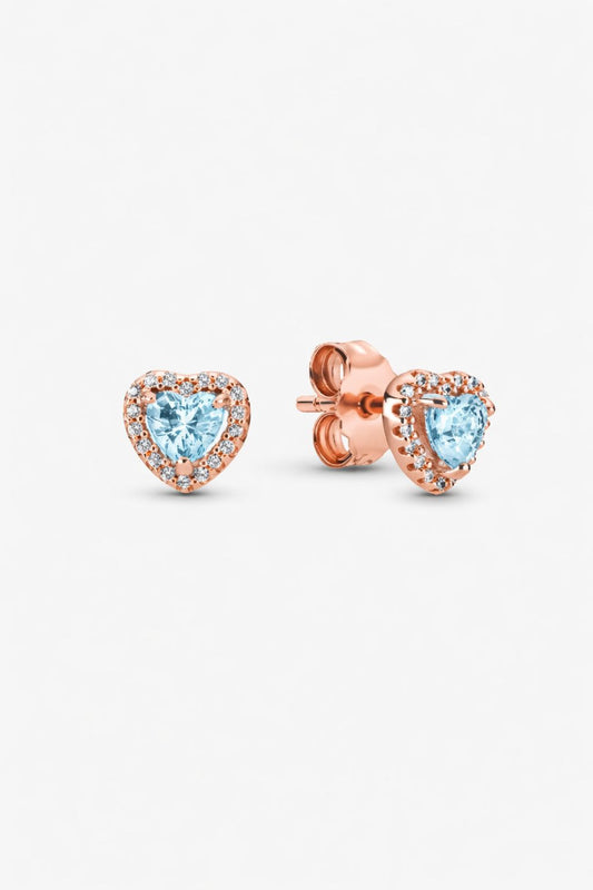 Aretes Pandora Corazones en Relieve Rose Gold Celeste