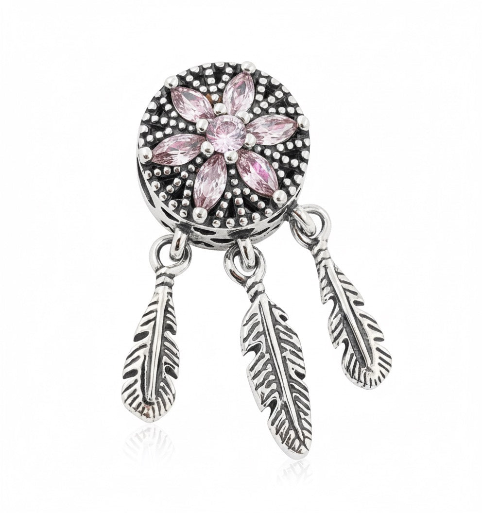 Charm Pandora Atrapasueños con Zirconias Rosas