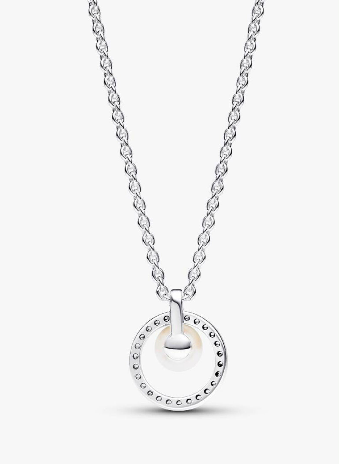 Collar Pandora Collier Perla Cultivada de Agua Dulce Tratada y Pavé