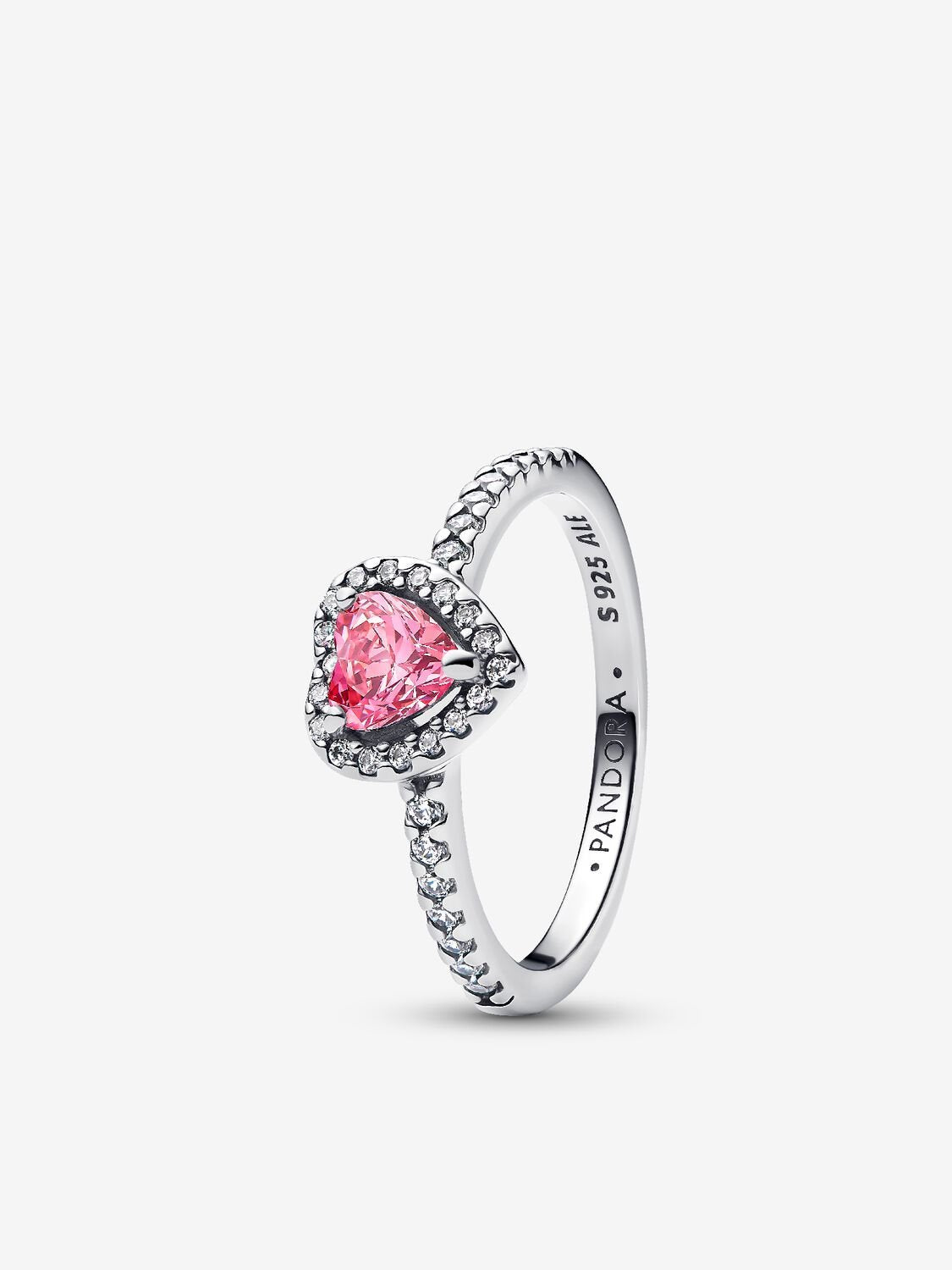 Set Pandora De Corazón Rosa Brillante