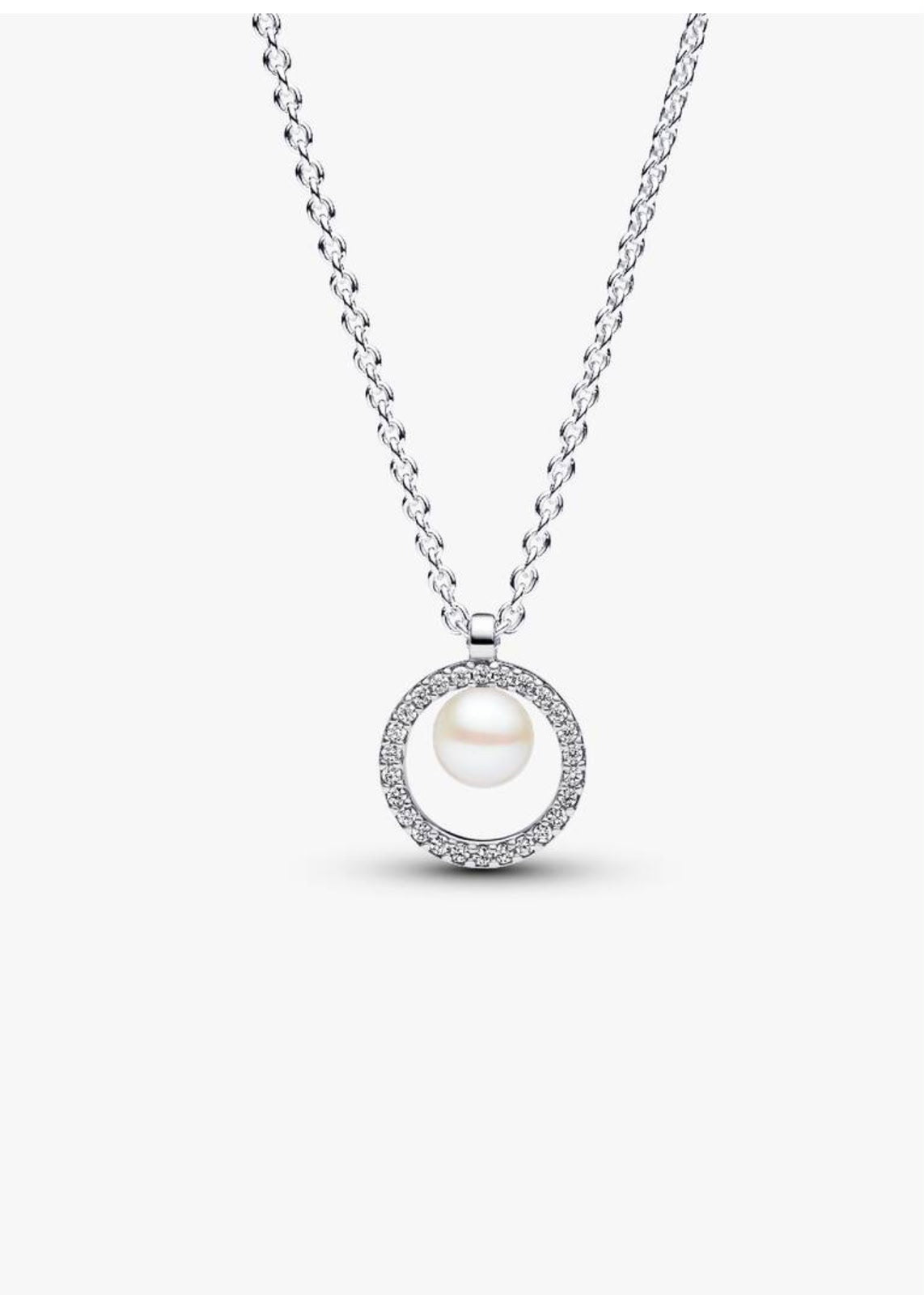 Collar Pandora Collier Perla Cultivada de Agua Dulce Tratada y Pavé