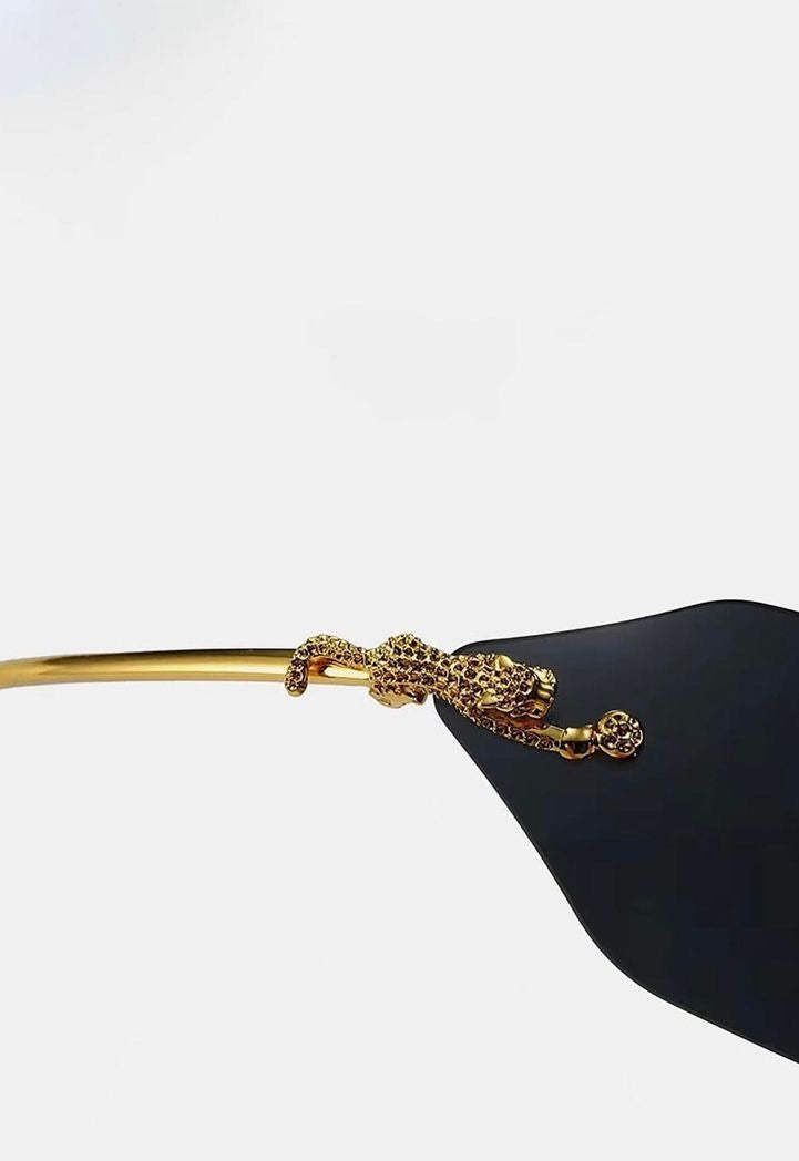 Lentes De Sol Estilo Cartier Negro Con Dorado