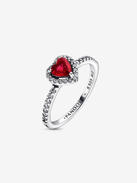 Anillo Pandora Corazón Rojo Brillante
