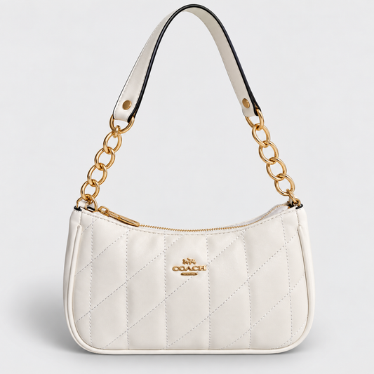 Cartera Coach Teri De Hombro Acolchonada Blanca