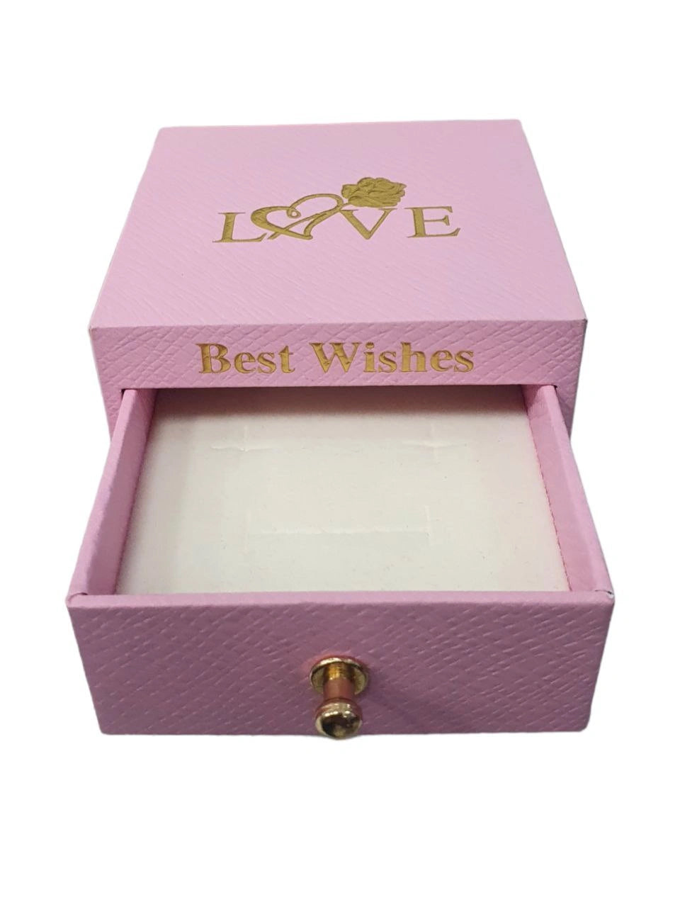 Caja Para Joyeria Rígida Con La Palabra Love Color Rosa