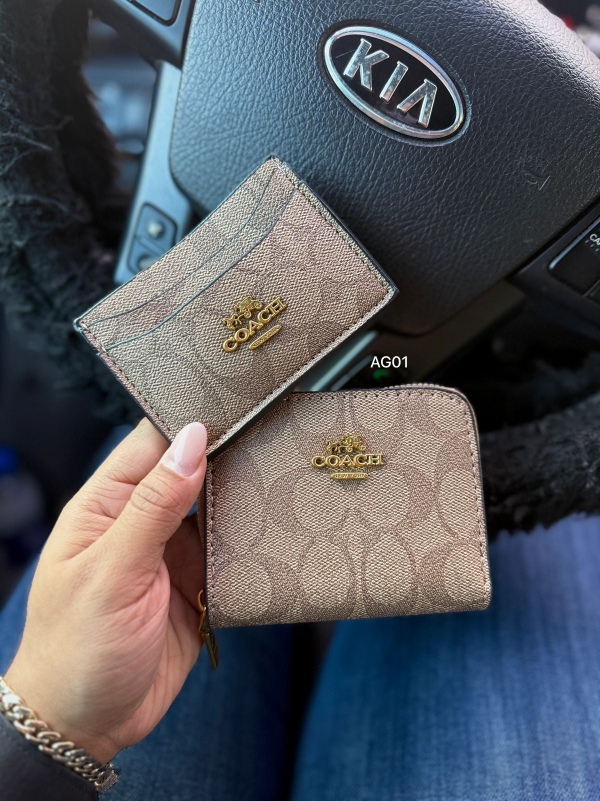 Monedero Con Tarjetero Coach Café