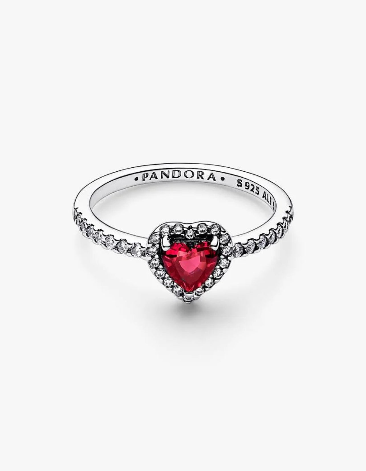 Anillo Pandora Corazón Rojo Brillante