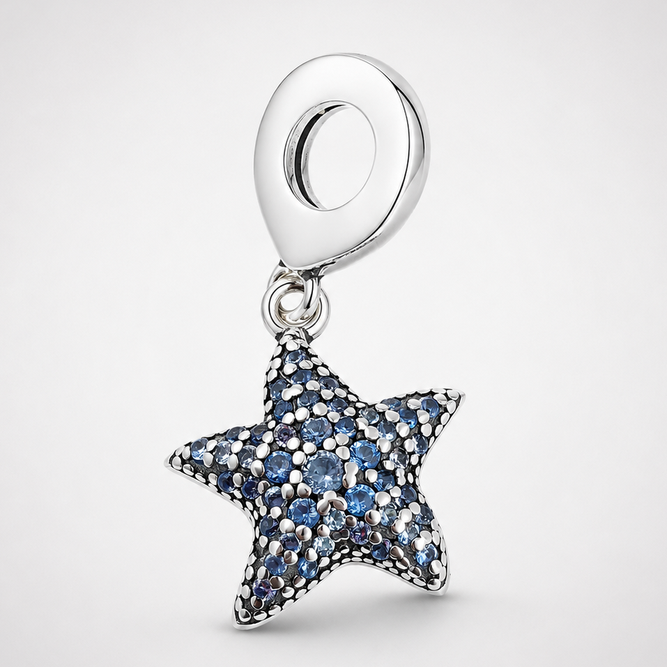 Charm Pandora Colgante Estrella De Mar Azul
