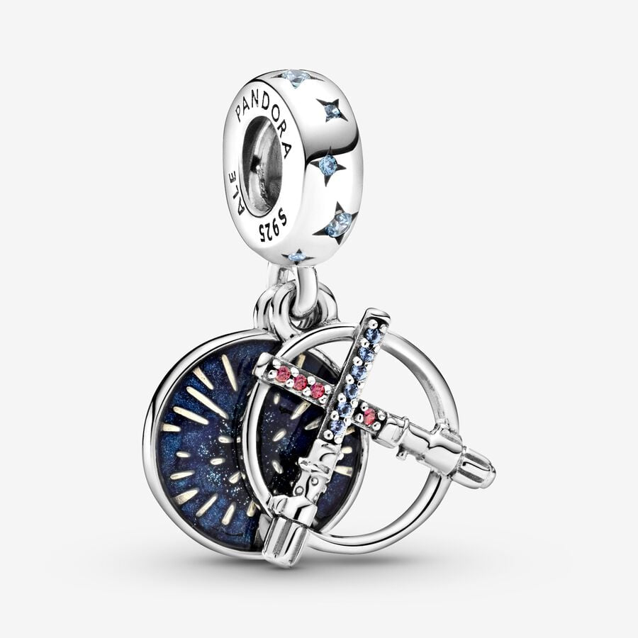 Charm Pandora colgante doble de sable de luz de Star Wars