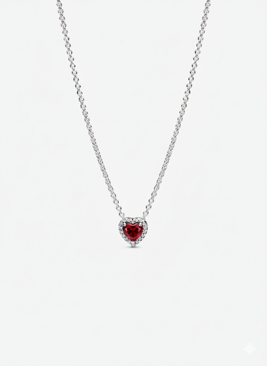 Collar Pandora Corazón Rojo