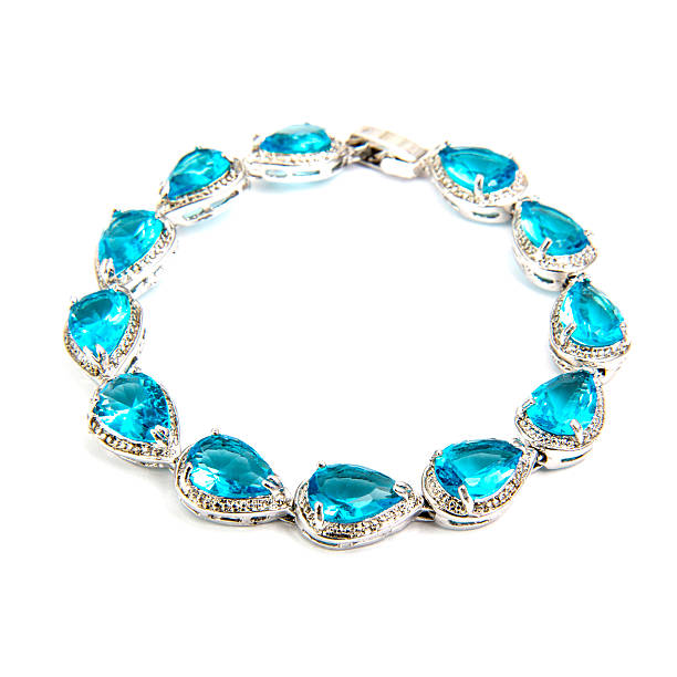 Pulsera De Piedras Preciosas Azul