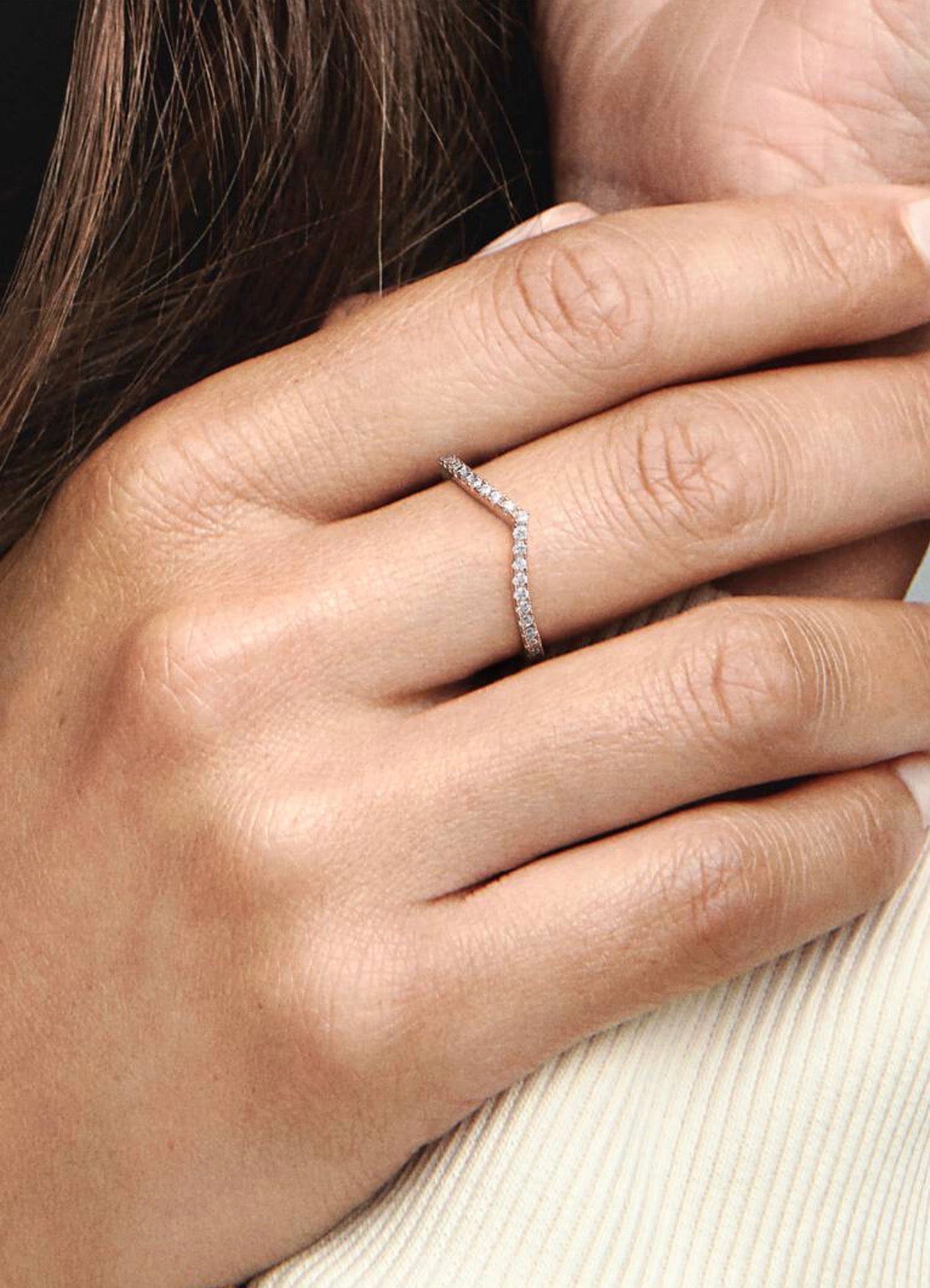 Anillo Pandora Hueso de los deseos deslumbrante Rose Gold