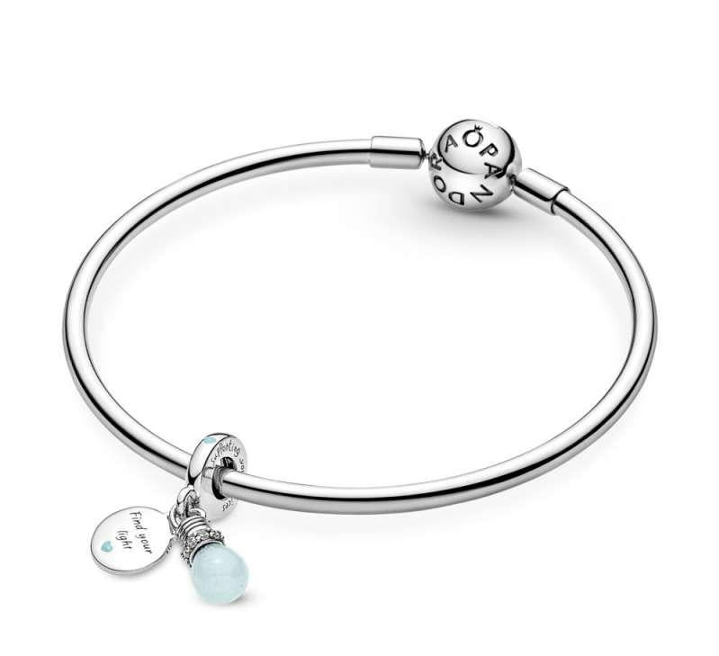 Charm Pandora Colgante Doble Con Bombilla Que Brilla En La Oscuridad