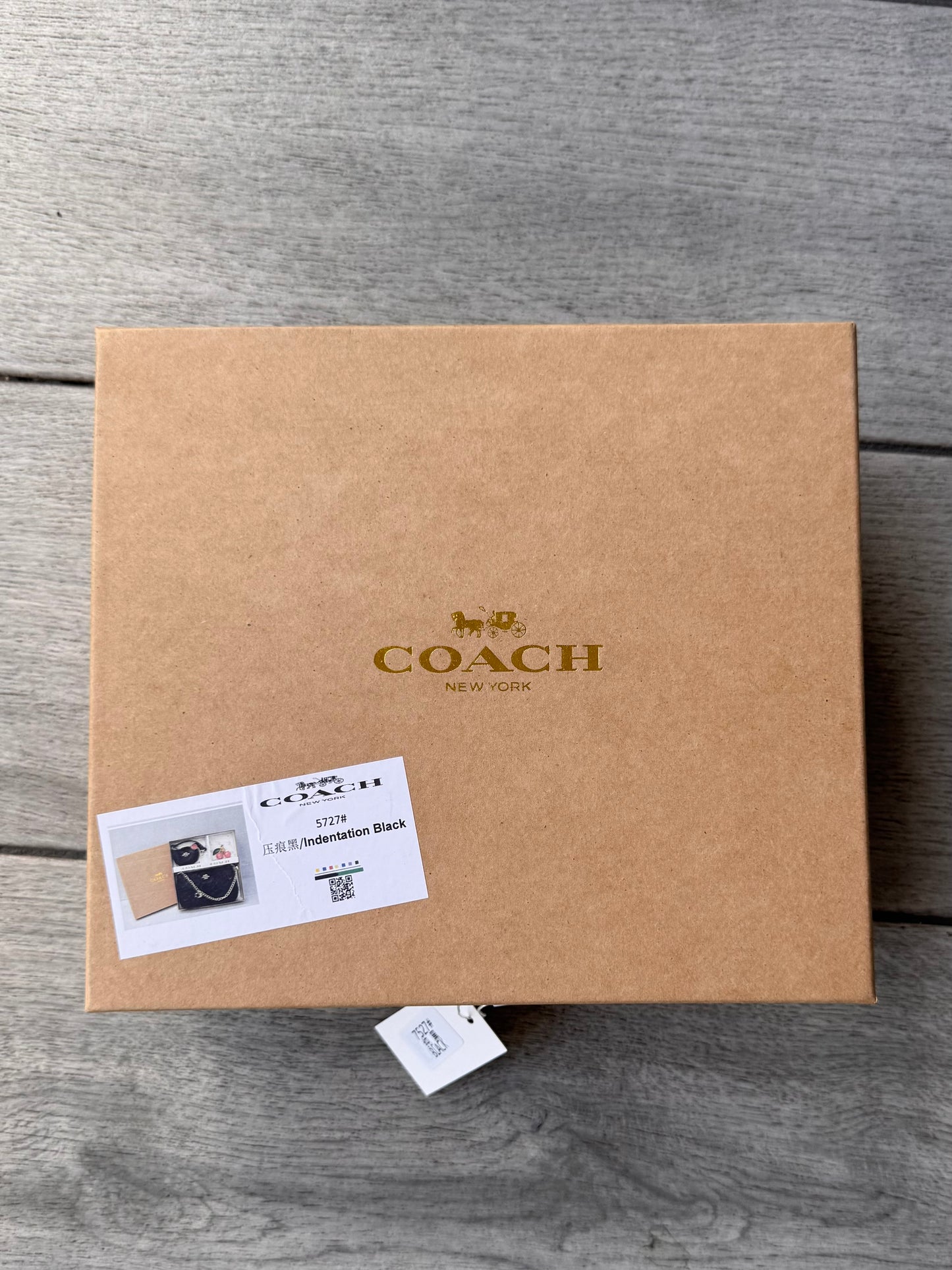 Set De Cartera Coach Con Mini Cartera En Color Café Oscuro Y Caja