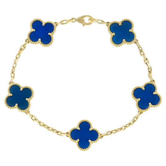 Pulsera Van Cleef Vintage Alhambra Azul Marino