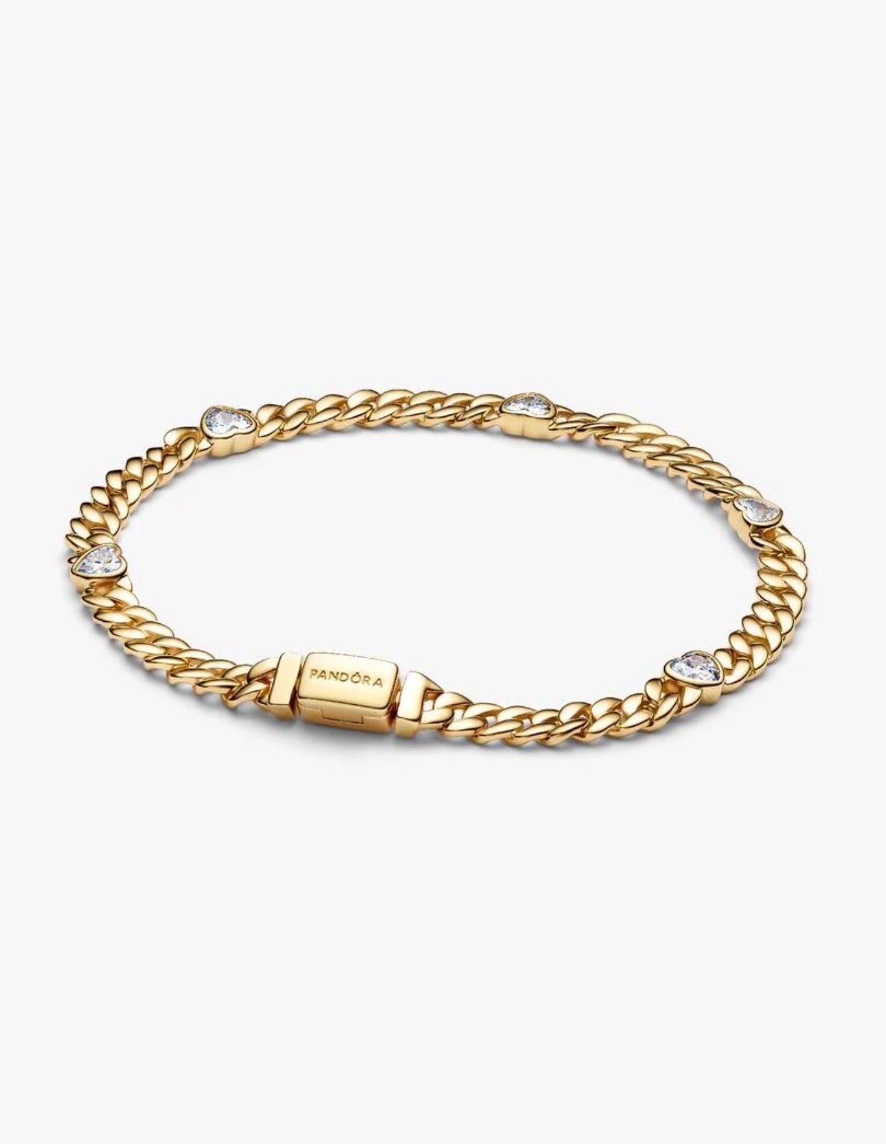 Brazalete de Cadena cubana Corazón Dorado
