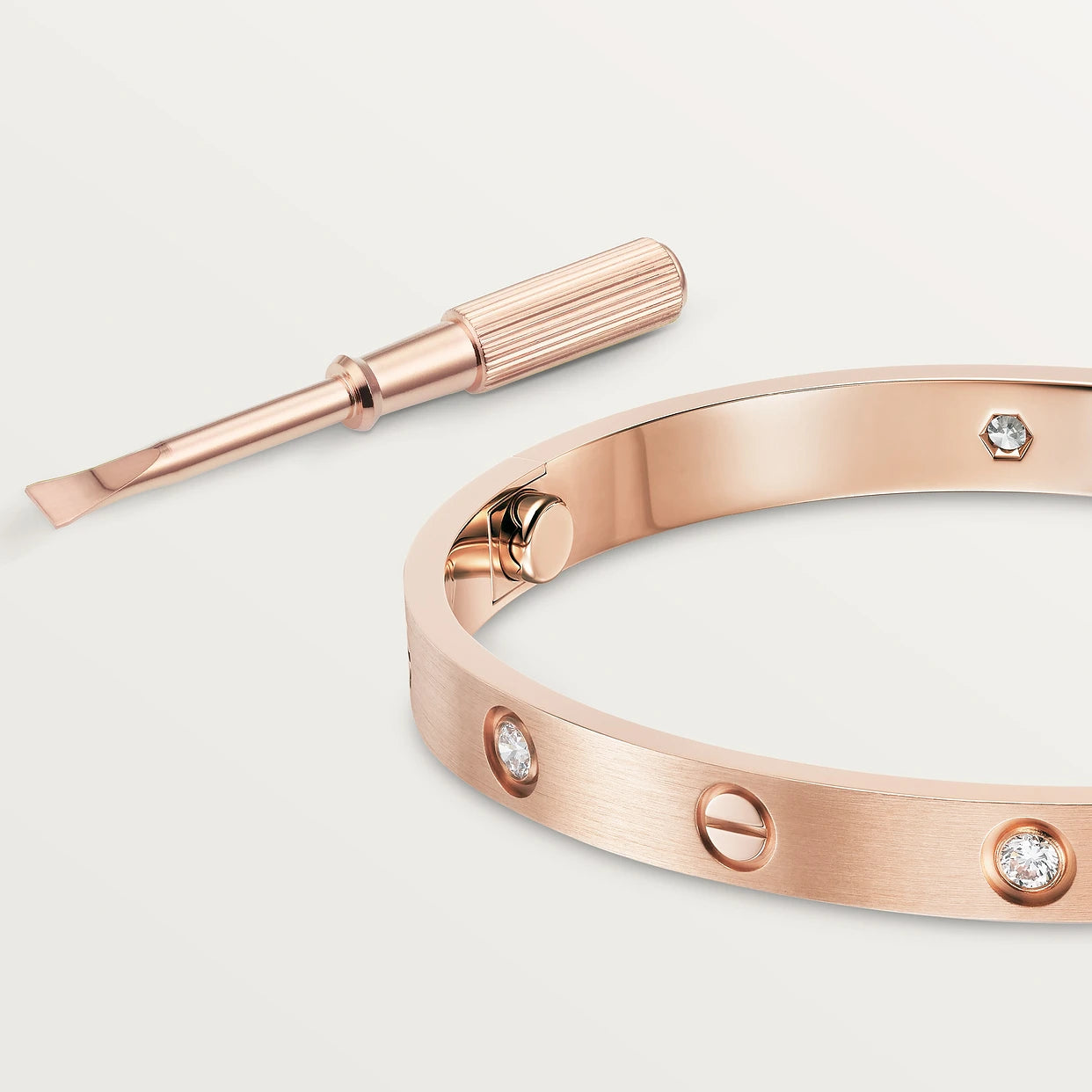 Pulsera Cartier Love En Rose Gold Con 4 Diamantes