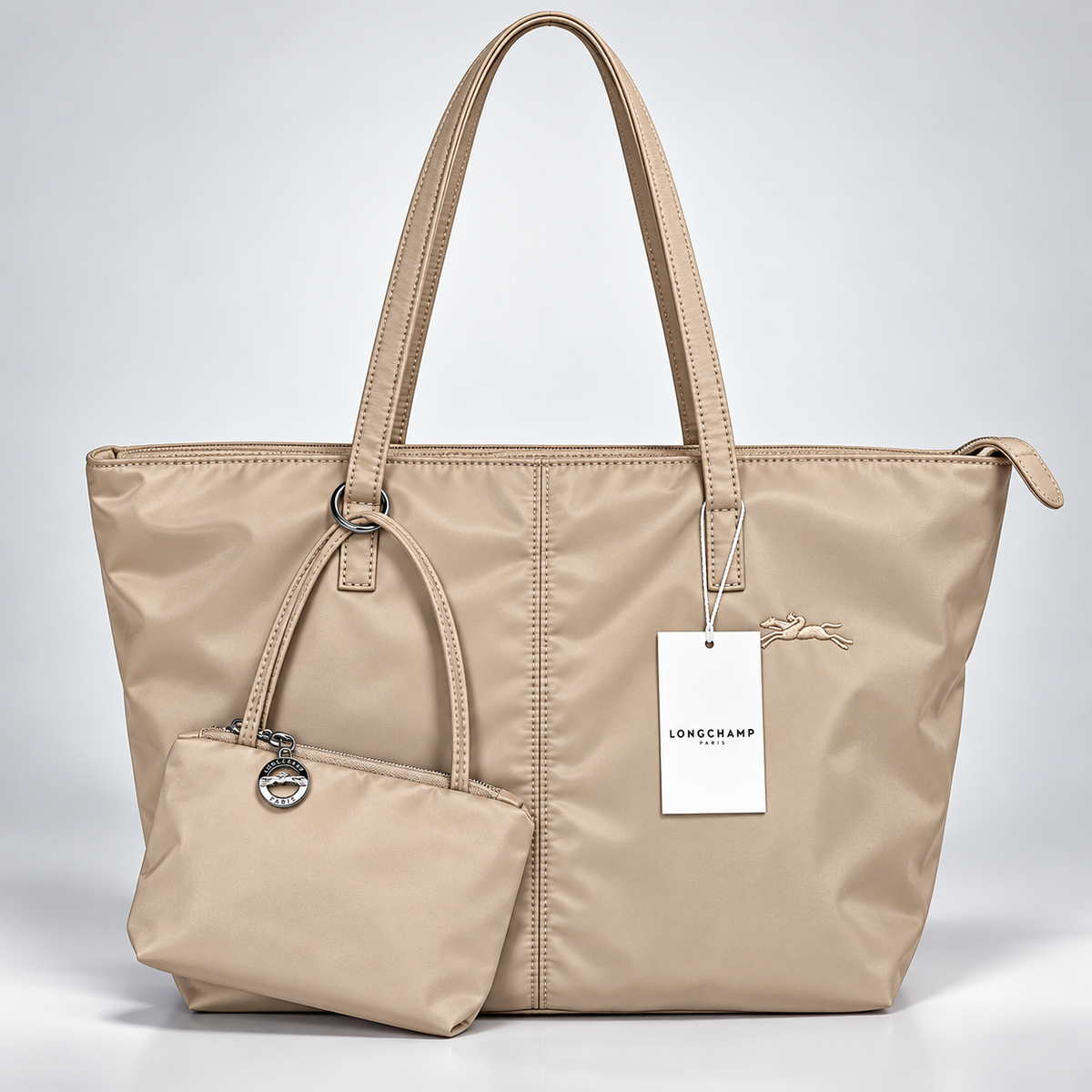 Cartera Longchamp Le Pliage Tote Bag L Nylon Beige