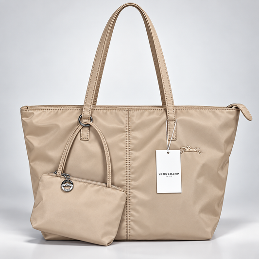 Cartera Longchamp Le Pliage Tote Bag L Nylon Beige