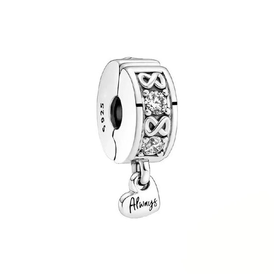 Charm Pandora De Seguridad Con Corazón Colgante Y Frase Always