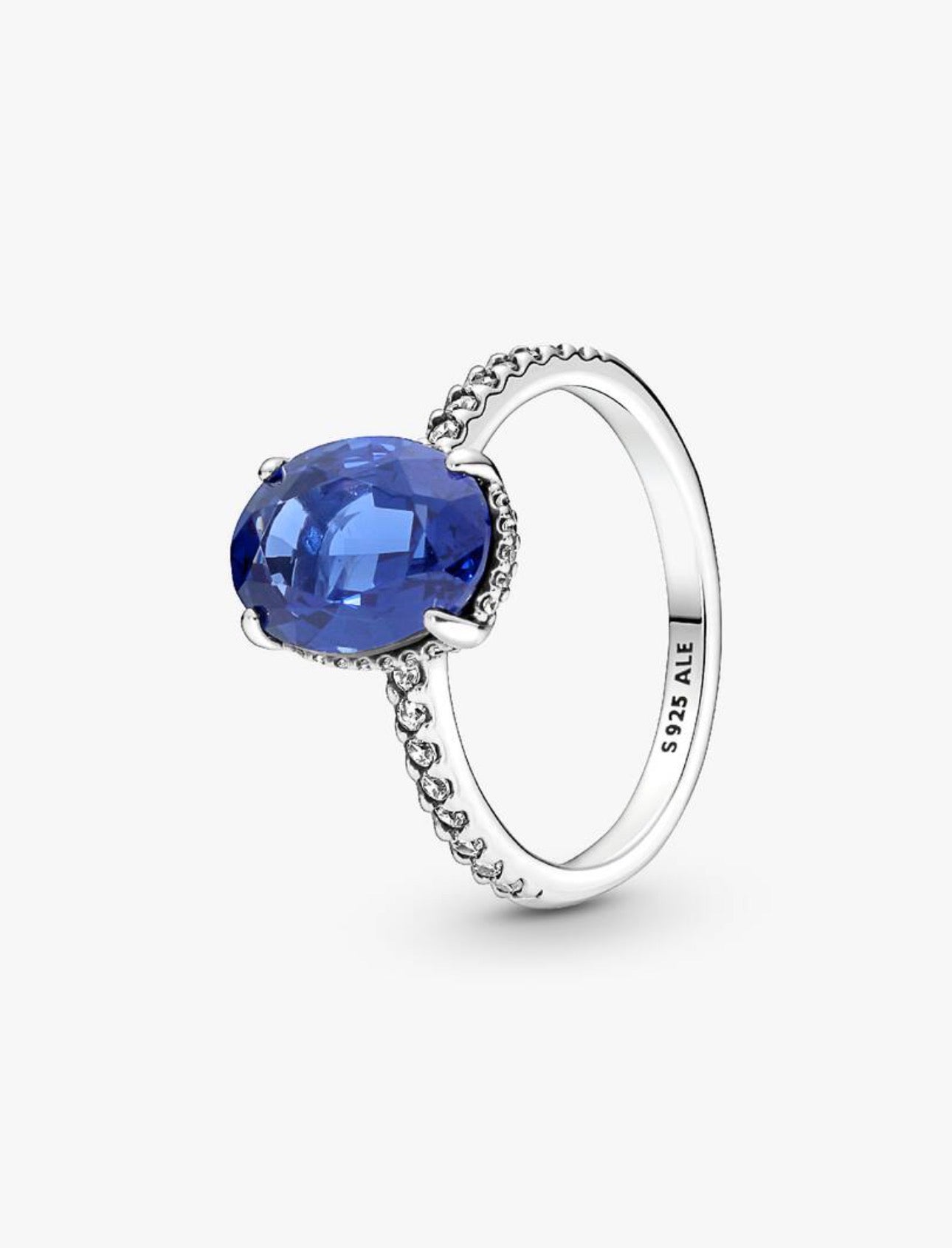 Anillo Pandora Óvalo Azul Brillante