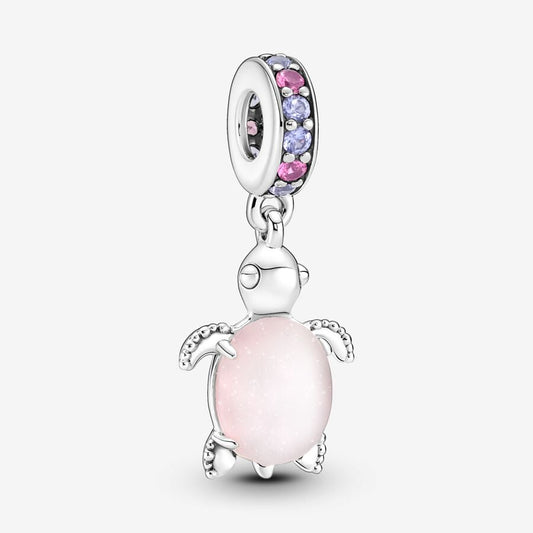 Charm Colgante Tortuga Marina Cristal de Murano Rosa