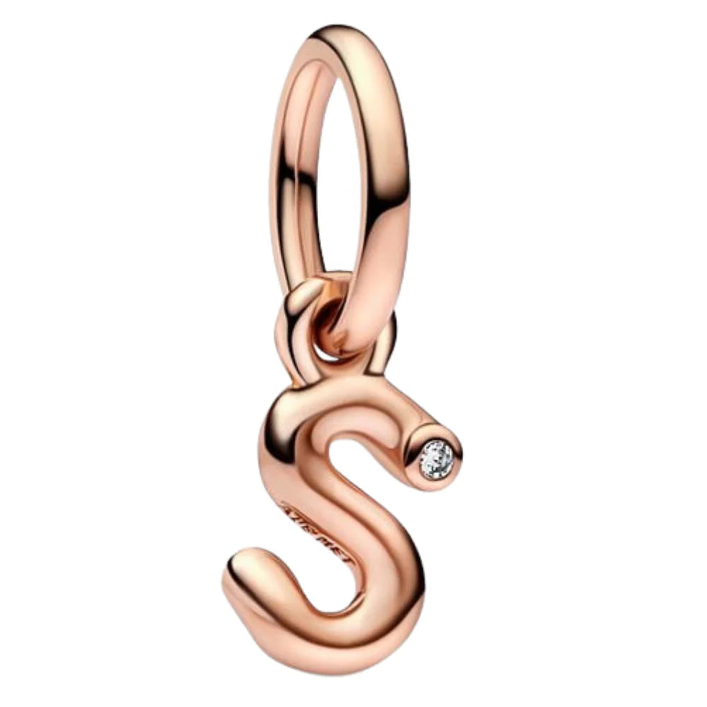 Charm Pandora Inicial Abecedario de la A - Z minúscula Rose Gold