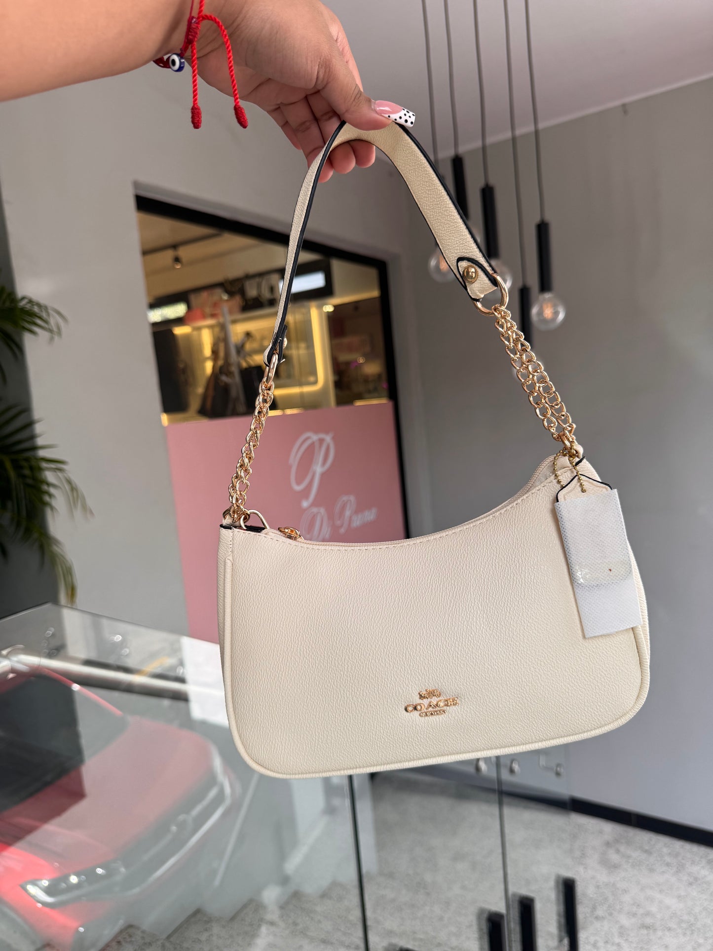 Cartera Coach De Hombro Mediana Teri Color Beige