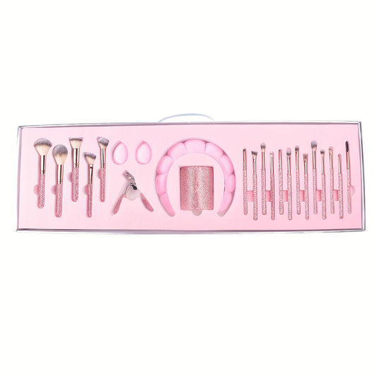 Set De Brochas Viral 24 piezas Grande En Rosado
