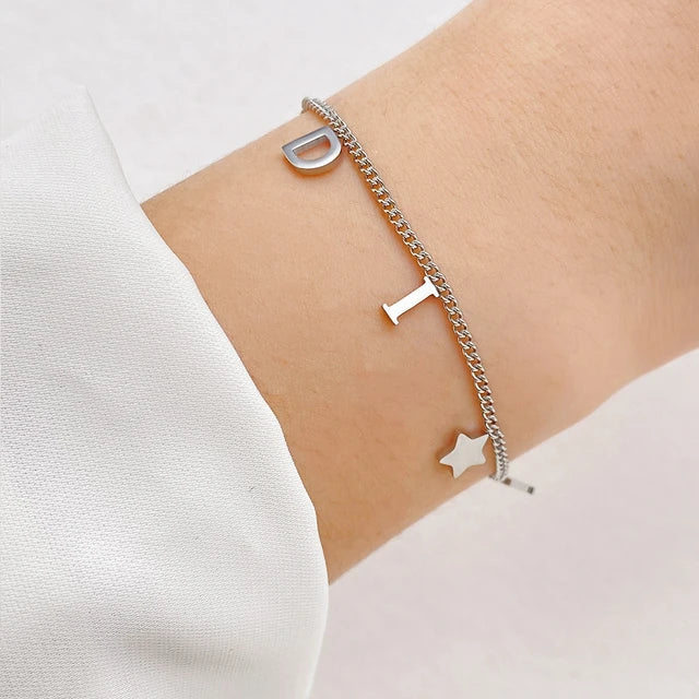 Pulsera Dior Con Estrella Plateada