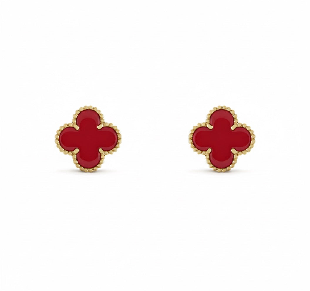 Aretes Van Cleef Vintage Alhambra Rojo