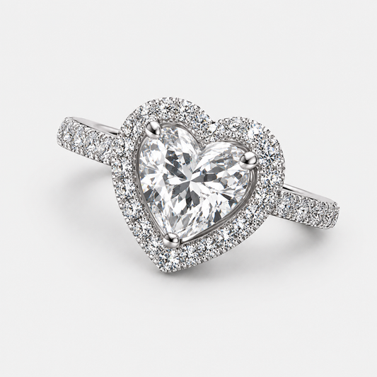 Anillo Pandora Corazón Brillante Grande Blanco
