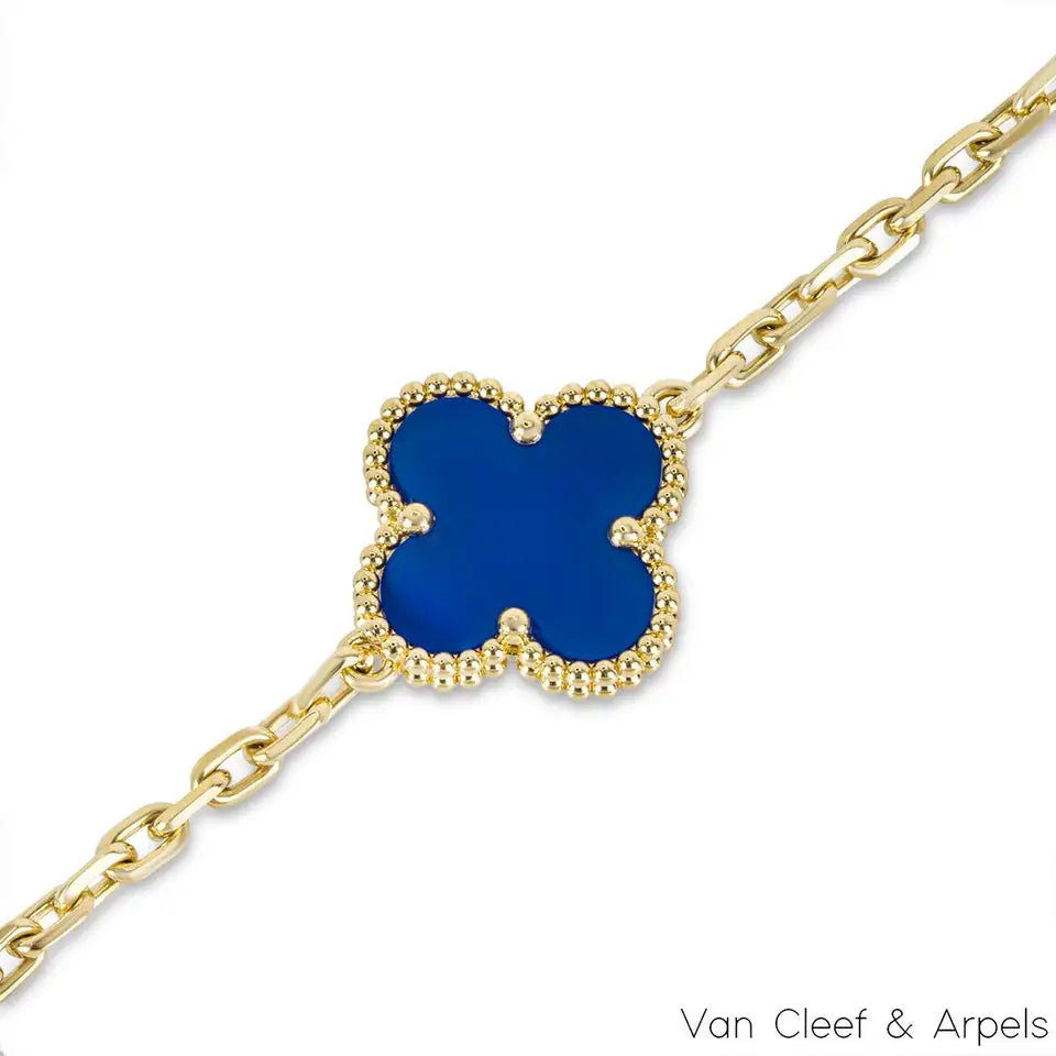 Pulsera Van Cleef Vintage Alhambra Azul Marino