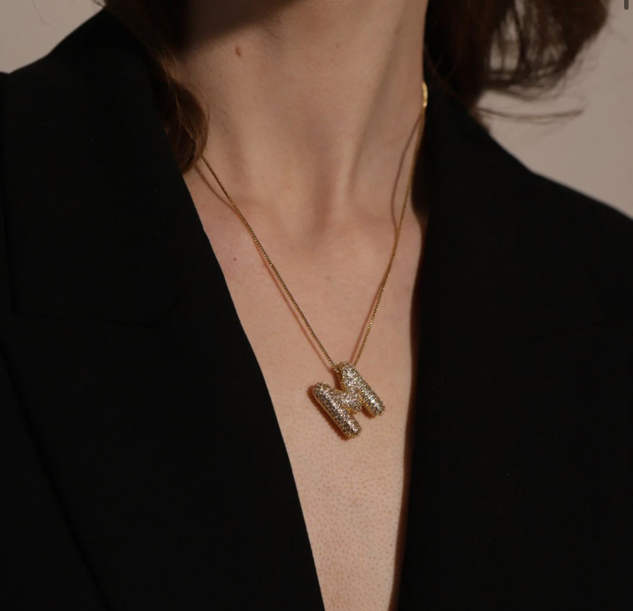 Collar Inicial De Globo Brillante