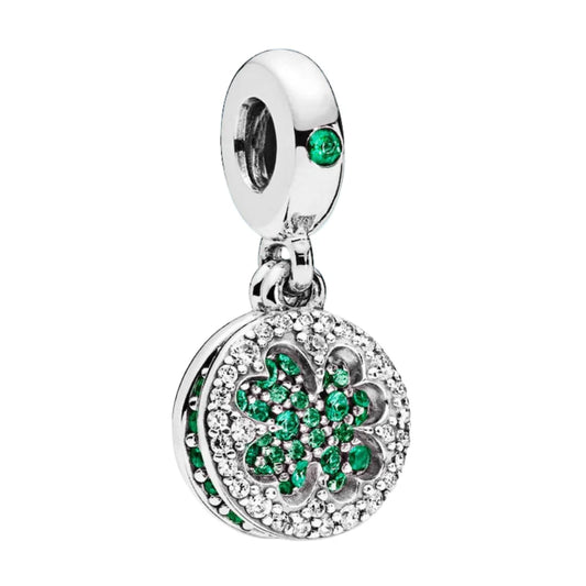 Charm Pandora Colgante Trébol De La Suerte De Cuatro Hojas Verde