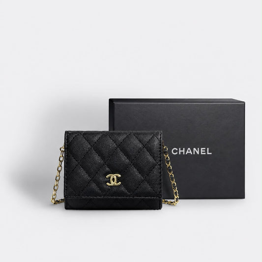 Mini Cartera Chanel Negra Con Caja