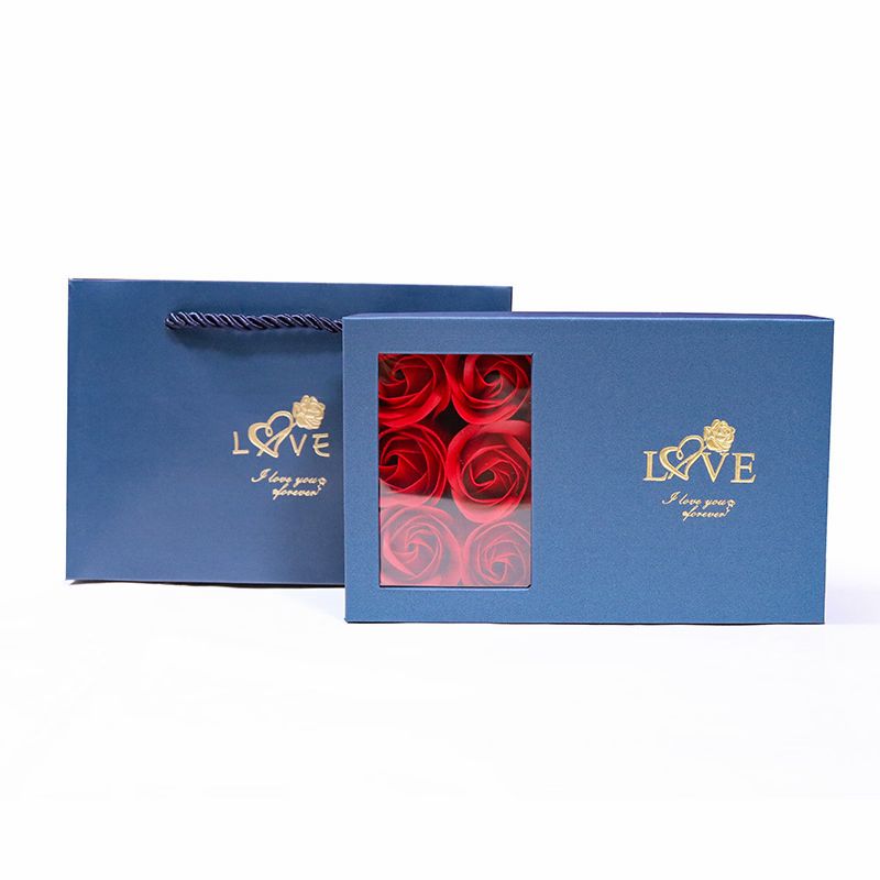 Kit De Regalo 6 Rosas para Joyería  Azul