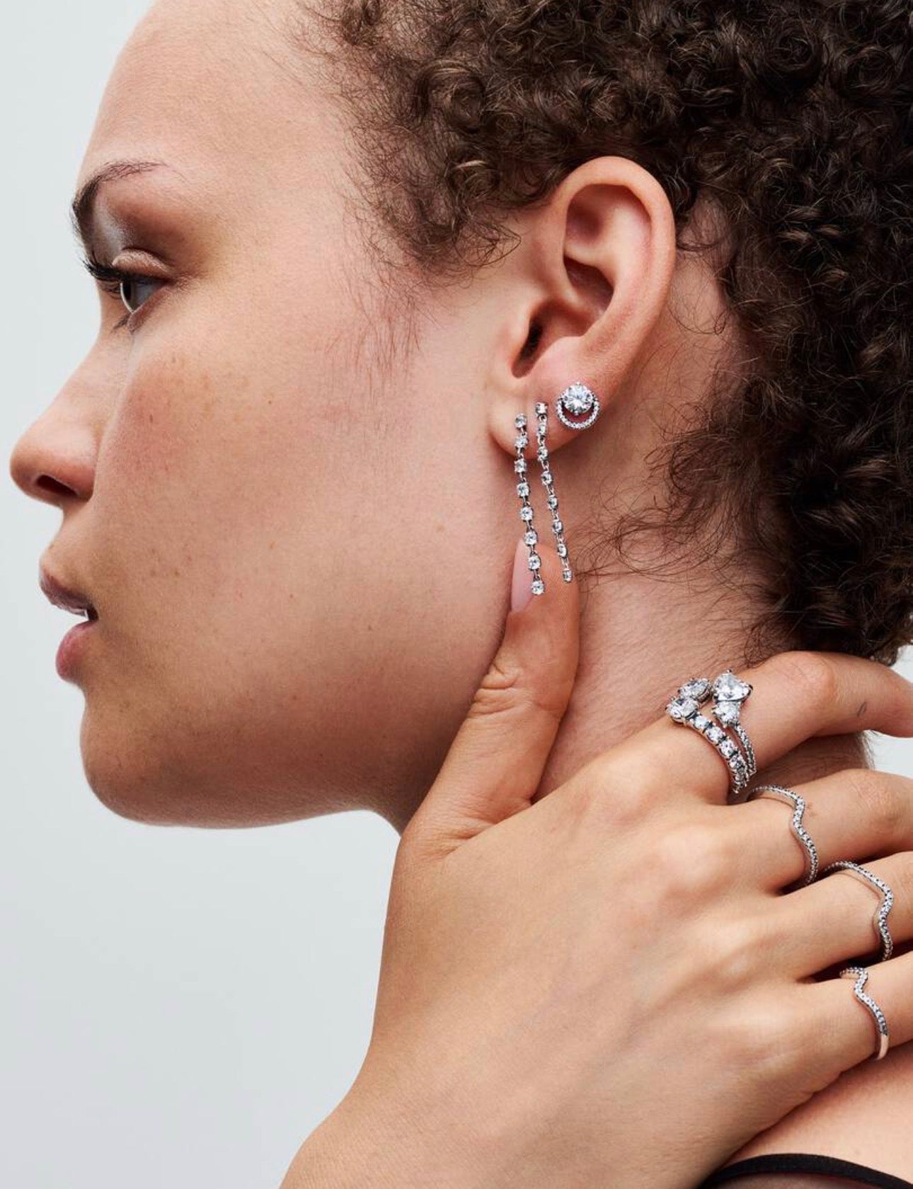 Anillo Pandora Corazón Doble Brillante