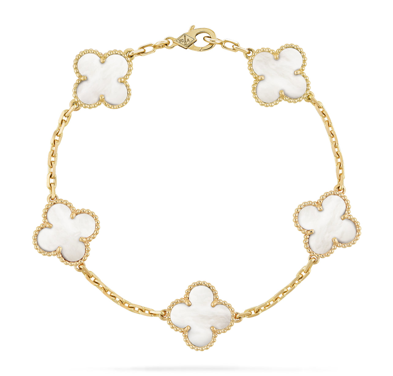 Pulsera Van Cleef Vintage Alhambra Blanco